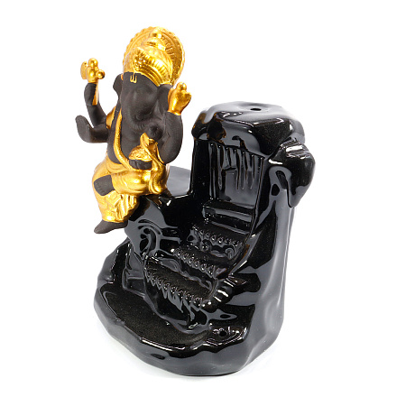 Подставка под стелющиеся благовония Ганеш - символ процветания через мудрость 15см