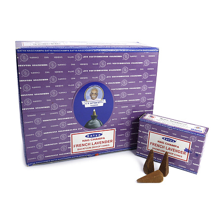 Благовония Satya Back Flow Cones French Lavender стелющийся дым 1шт - 10конусов