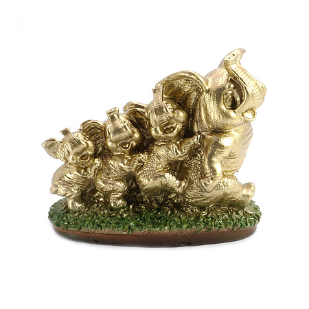 4 Слоника наделяет людей счастьем процветанием и изобилием 11см-9см ХРУПКОЕ