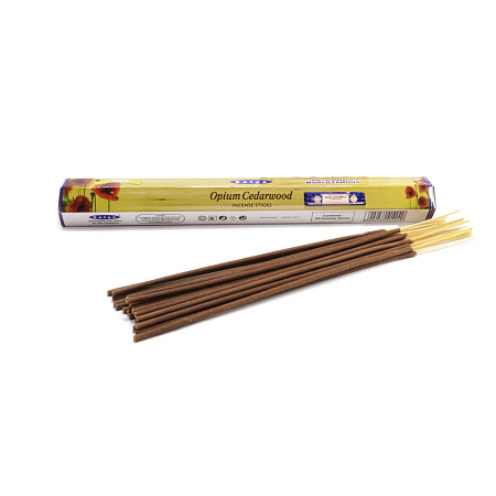 Благовония Satya Hexa Opium Cedarwood Опиум-Кедровое дерево аромапалочки уп-6шт SH-OPC