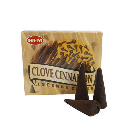 Благовония конусы HEM Cinnamon Clove Корица Гвоздика уп-12шт