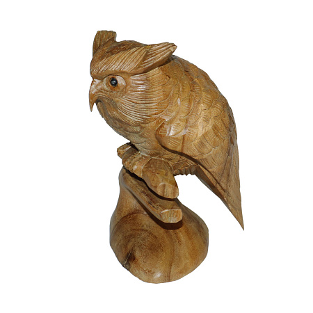 Сувенир из дерева Сова 20см благополучие и достаток в дом через мудрость и удачу