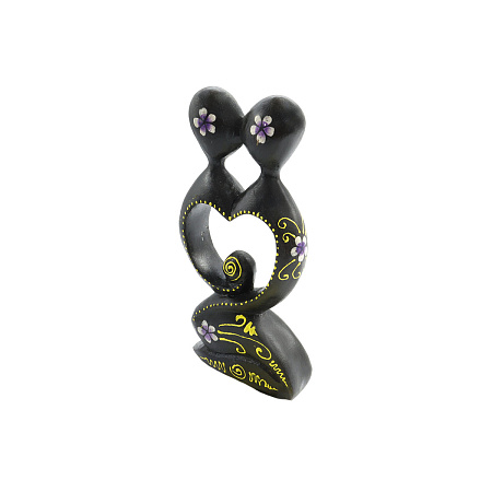 Статуэтка абстракция BLACK Слияние двух сердец 20см, оберег на обретение второй половинки 