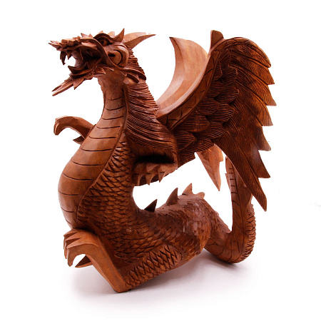 Статуя Дракон с крыльями 30см Защищает и приумножает сокровища