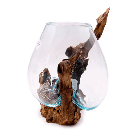 Ваза на корне стекло Хрупкое МИКС символ процветания в доме 13см-15см