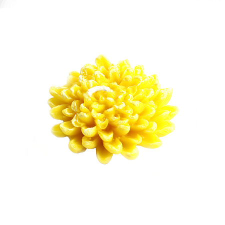 Свеча фигурная Хризантема желтая с белым 7х2,7см