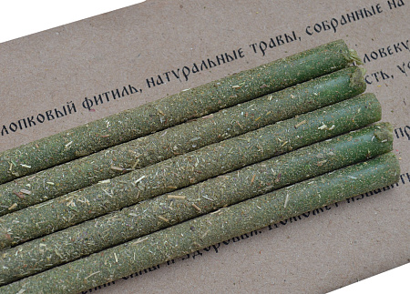 Свеча воск Травы Очищение пространства Папоротник Чабрец 50 мин 16,5см уп 5шт