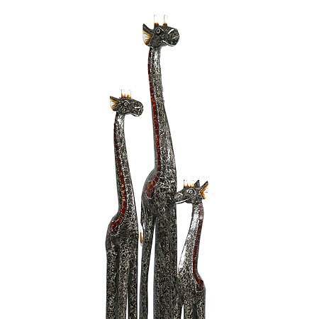 Сувенир из дерева Набор жирафов 100см 80см 60см символ семейного благополучия, албезия и мозайка T-2
