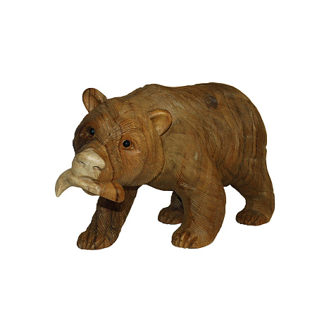 Сувенир из дерева Медведь оберег на защиту и богатство 27см-50см