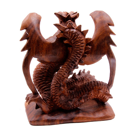 Сувенир из дерева Дракон с крыльями 15см символ достатка и богатства