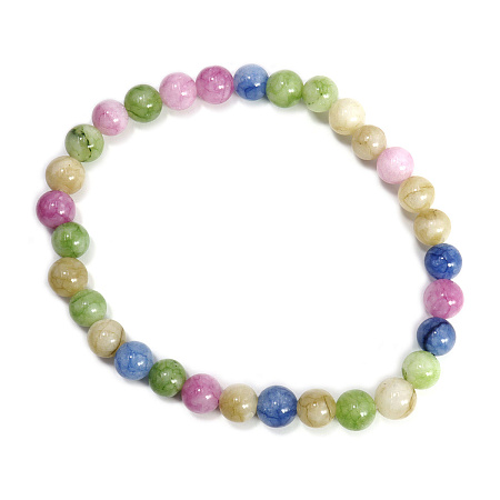 Браслет из камня РАДУГА разноцветный агат на счастья и веселья 6мм