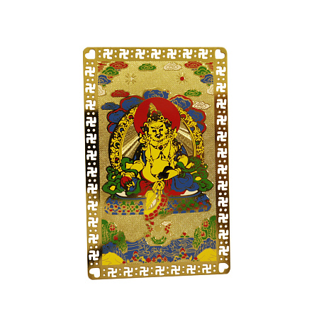 Янтра Кубера Бог Богатства и изобилия металл под золото 8см-5см