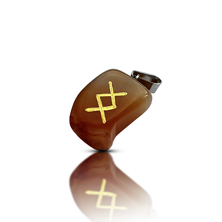 Оберег руна Ингуз Процветание Семейное счастье Исполнение желаний камень Сердолик