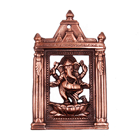 Ганеш в алтаре Панно силумин 26см-16см символ процветания через мудрость
