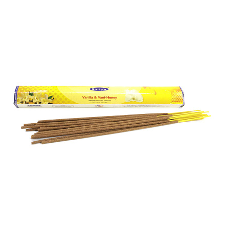 Благовония Satya Hexa Vanilla & Vani Honey Ваниль и Мед аромапалочки уп-6шт SH-VAH