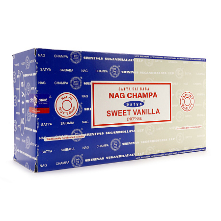 Благовония Satya Combo Nag Champa Sweet Vanilla Комбо Нагчампа Ваниль Сладкая 16gm уп-12шт