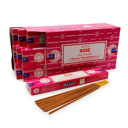 Благовония Satya B 450B15Ros Rose Роза 15gm уп-12шт