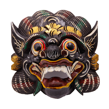 Сувенир из дерева Маска Баронг Албезия Black 22см-22см   