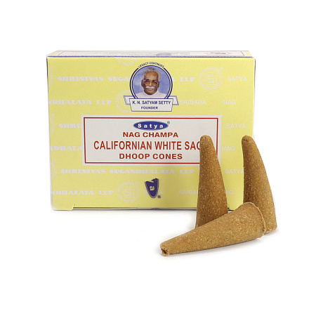 Благовония конусы Satya Californian White Sage dhoop cones уп-12шт 452CWS