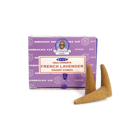 Благовония конусы Satya French Lavender dhoop cones уп-12шт 452FLav