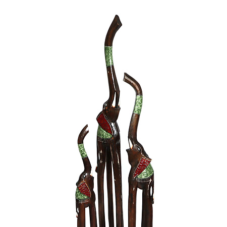 Сувенир из дерева Набор 3 Слона 100см 80см 60см символ удачи и процветания дерево албезия и мозайка6