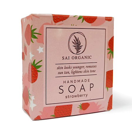 Мыло глицериновое 85гр с маслом Strawberry