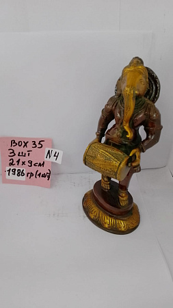 Ганеш Music дарующий счастье и удачу Red-Gold бронза h-21см L-9см 1,986кг