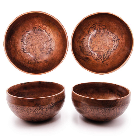 Чаша поющая Antique ручная ковка из 8 металлов 400-500g d-13,5cm h-7cm Целительная ХРУПКОЕ