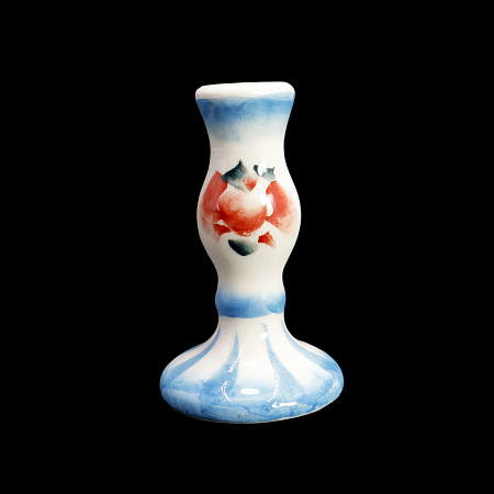 Подсвечник керамика расписной в глазури Роза 6см