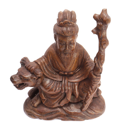 Сувенир из дерева Шоусин на льве 21см-18см символ верной дружбы 