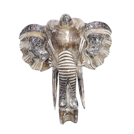 Сувенир из дерева Маска Голова Слона Албезия Антик 30см-30см