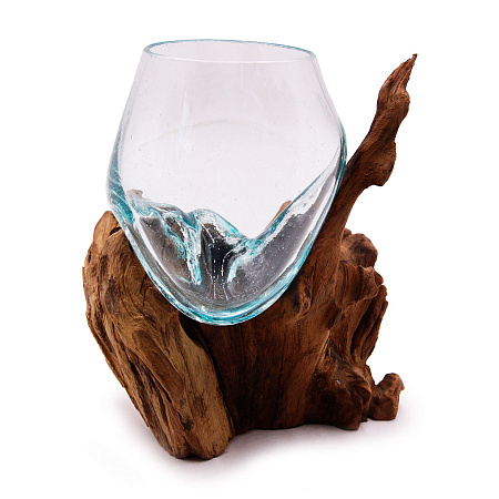 Ваза на корне стекло Хрупкое МИКС символ процветания в доме 13см-15см