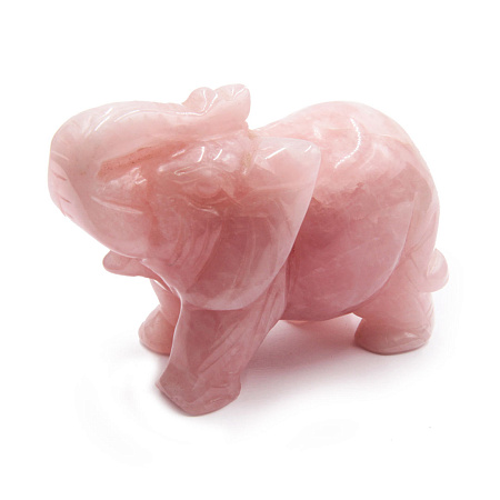 Слон  Big Розовый кварц  камень Венеры - процветающая семья 7см-10.5см 430г