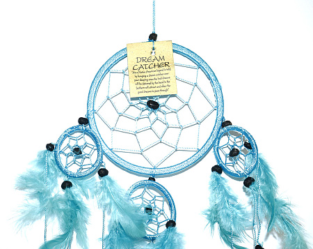 Ловушка снов LIGHT BLUE цвет Юпитера-развите, процветание h-40см d-11,5см