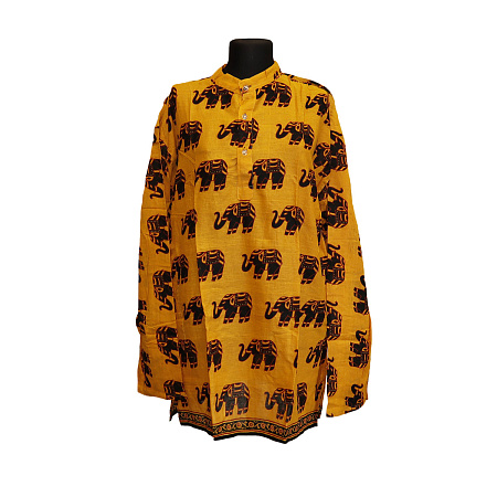 Курта рубашка плотный хлопок со Слониками 48 размер цвет в ассортименте