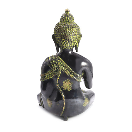 Будда Абхайя мудра Antique Green Бронза h-28см L-19,5см 3,598кг