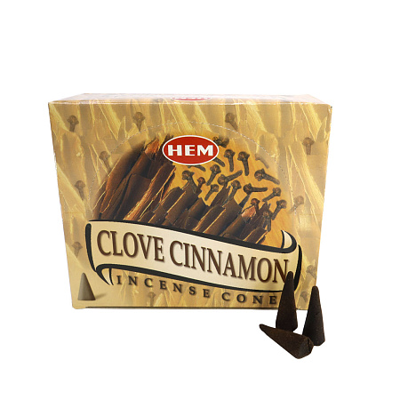 Благовония конусы HEM Cinnamon Clove Корица Гвоздика уп-12шт