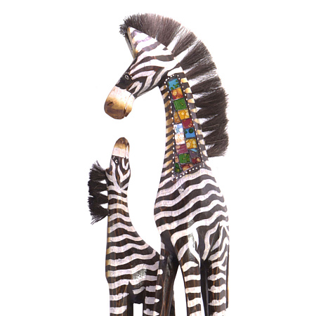 Фигурка из дерева Пара Зебр символ семейного счастья и удачи Албезия 50cm 