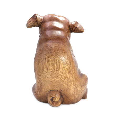 Сувенир из дерева Собака Бульдог символ любви дружбы и защиты 30см