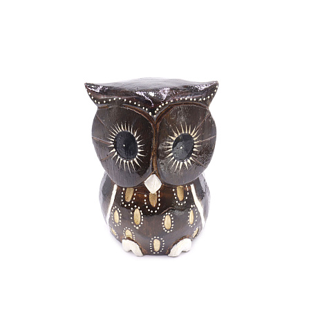 Статуэтка Сова дерево УЦЕНКА албезия символ процветания через мудрость 17см  