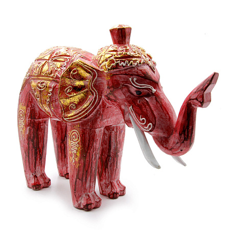 Сувенир из дерева Слон 22см-22см Албезия Антик Red-Gold