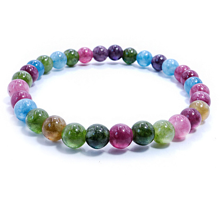 Браслет из камня РАДУГА разноцветный агат на счастья и веселья 6мм
