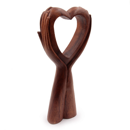 Статуэтка абстракция Сердце в ладонях символ на любовь 29см-14см Албезия