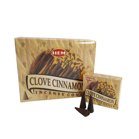 Благовония конусы HEM Cinnamon Clove Корица Гвоздика уп-12шт