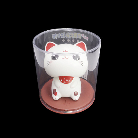 Манеки Неко ZMN-06 оберег на процветание Манящий кот белый 7см 9см