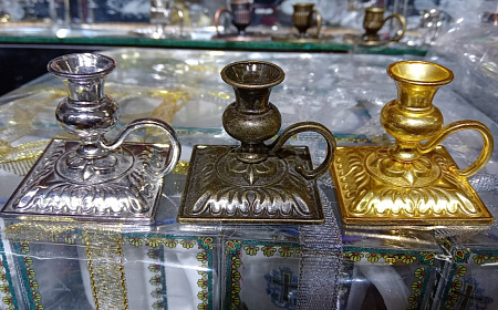 Подсвечник МИКС цвет металл 5см Квадратный