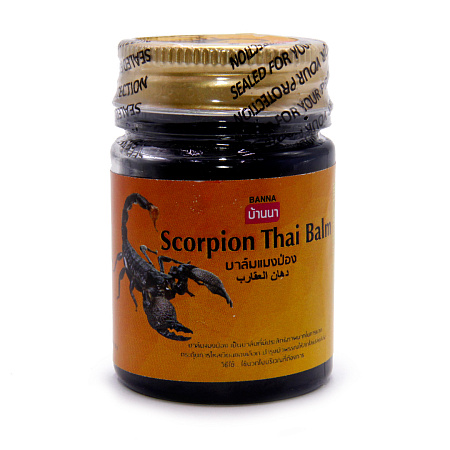 Бальзам тайский Scorpion Balm Banna Черный при переломах болях в суставах лечении артрита