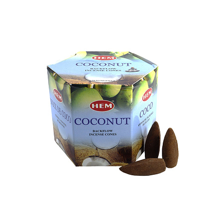 Благовония пуля HEM Back Flow Coconut стелющийся дым конусы 40шт K-HEM ...