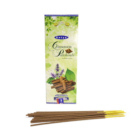 Благовония Satya Hexa Cinnamon Pachouli Корица-Пачули аромапалочки уп-6шт SH-CNP