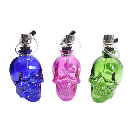 Бонг Череп цветной прозрачное стекло 11см